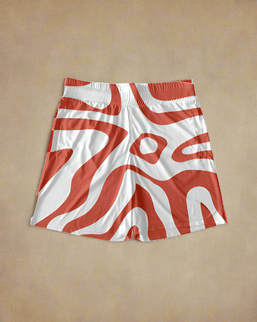 Abstract Pattern All Over Printed Knit Shorts Unisex