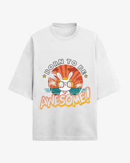 Awesome! Bunny Unisex Terry Oversized T-Shirt