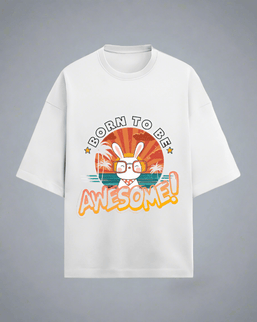 Awesome! Bunny Unisex Terry Oversized T-Shirt