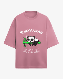 Bhayankar Aalsi Panda Unisex Terry Oversized T-Shirt