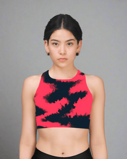 Liquid Pink Printed Sports Bra