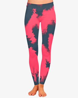 Liquid Pink & Black Gym Tights for Women