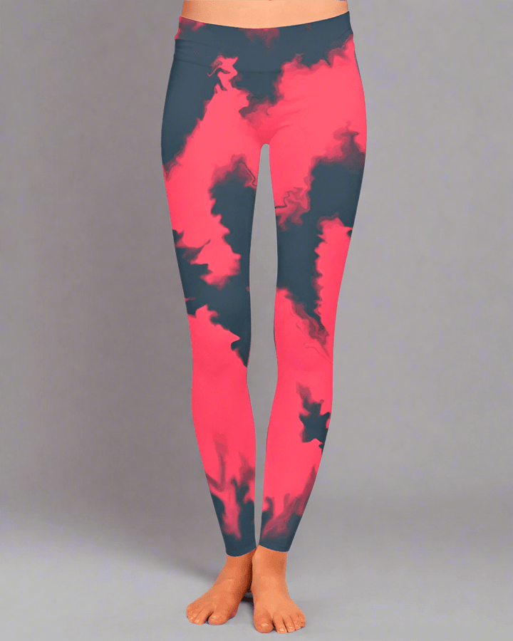 Liquid Pink & Black Gym Tights for Women