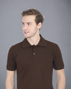 Men's Classic Half Sleeve Polo T-Shirt Coffee Brown