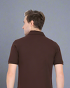 Men's Classic Half Sleeve Polo T-Shirt Coffee Brown