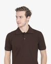 Men's Classic Half Sleeve Polo T-Shirt Coffee Brown