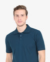 Men's Classic Half Sleeve Polo T-Shirt Petrol Blue