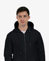 Men's Black Heavyweight Fleece Zip Hoodie