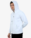 Men's White Heavyweight Fleece Zip Hoodie