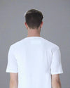 Men's White Longline Curved T-Shirt