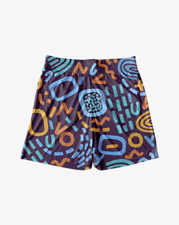 Scribble All-Over Printed Knit Shorts-Unisex