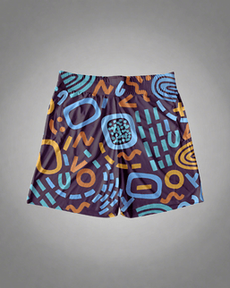 Scribble All-Over Printed Knit Shorts-Unisex