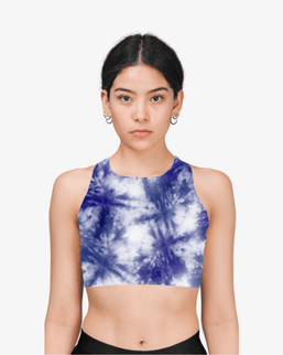 Shibori Tie Dye Printed Sports Bra