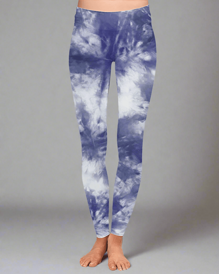 Shibori Tie Dye Workout Leggings for Women