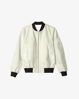 Unisex-Solid-Bomber-Jacket-Beige