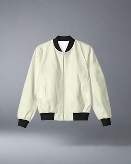 Unisex-Solid-Bomber-Jacket-Beige