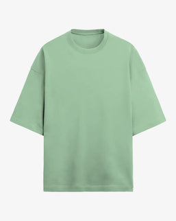 Unisex Solid Jade Terry Oversized T-Shirt