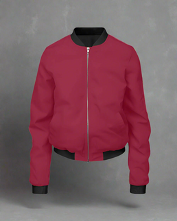 Women-Solid-Bomber-Jacket-Burgundy