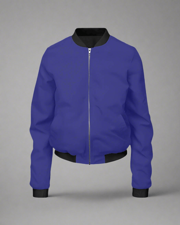 Women-Solid-Bomber-Jacket-Midnight-Blue