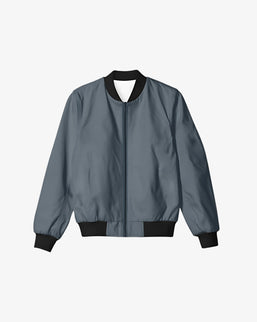 Women-Solid-Bomber-Jacket-charcoalgrey