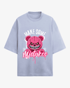 Women's Bear & Slogan Printed Terry Oversized T-Shirt