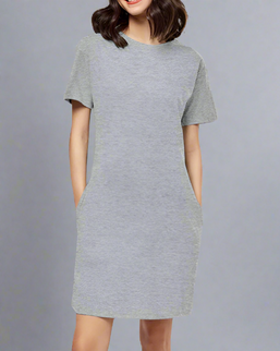 Women's T-Shirt Grey Melange Dress