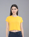 Women's Stylish Crop Tops Golden Yellow