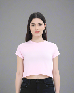 Women's Stylish Crop Tops Light Baby Pink