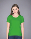 Women's Round Neck Half Sleeve Classic Flag Green