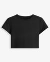 Women Gen Z Baby Tee Black Front