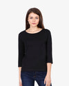 Women’s Black 3/4th Sleeve T-Shirt