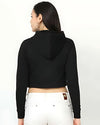 Women's Crop Hoodie- Bold Black