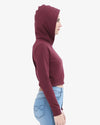 Women's Crop Hoodie-Maroon