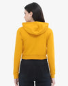 Women's Crop Hoodie-Mustard Yellow