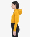 Women's Crop Hoodie-Mustard Yellow