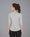 Women’s Grey Melange 3/4th Sleeve T-Shirt