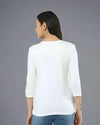 Women’s White 3/4th Sleeve T-Shirt