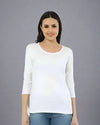 Women’s White 3/4th Sleeve T-Shirt