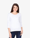 Women’s White 3/4th Sleeve T-Shirt