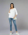 Women’s White 3/4th Sleeve T-Shirt