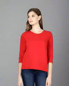 Women’s Red 3/4th Sleeve T-Shirt