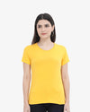 Women's Round Neck Half Sleeve Classic Golden Yellow