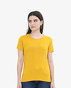 Women's Round Neck Half Sleeve Classic Mustard Yellow