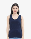 Women's Tank Top Super Combed Cotton Navy Blue