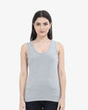 Women's Tank Top Super Combed Cotton Grey Melange