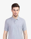 Men's Classic Half Sleeve Polo T-Shirt Grey Melange