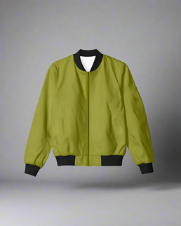 Unisex Solid Bomber Jacket - Olive