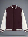 unisex_varsity_jacket_Maroon_Front